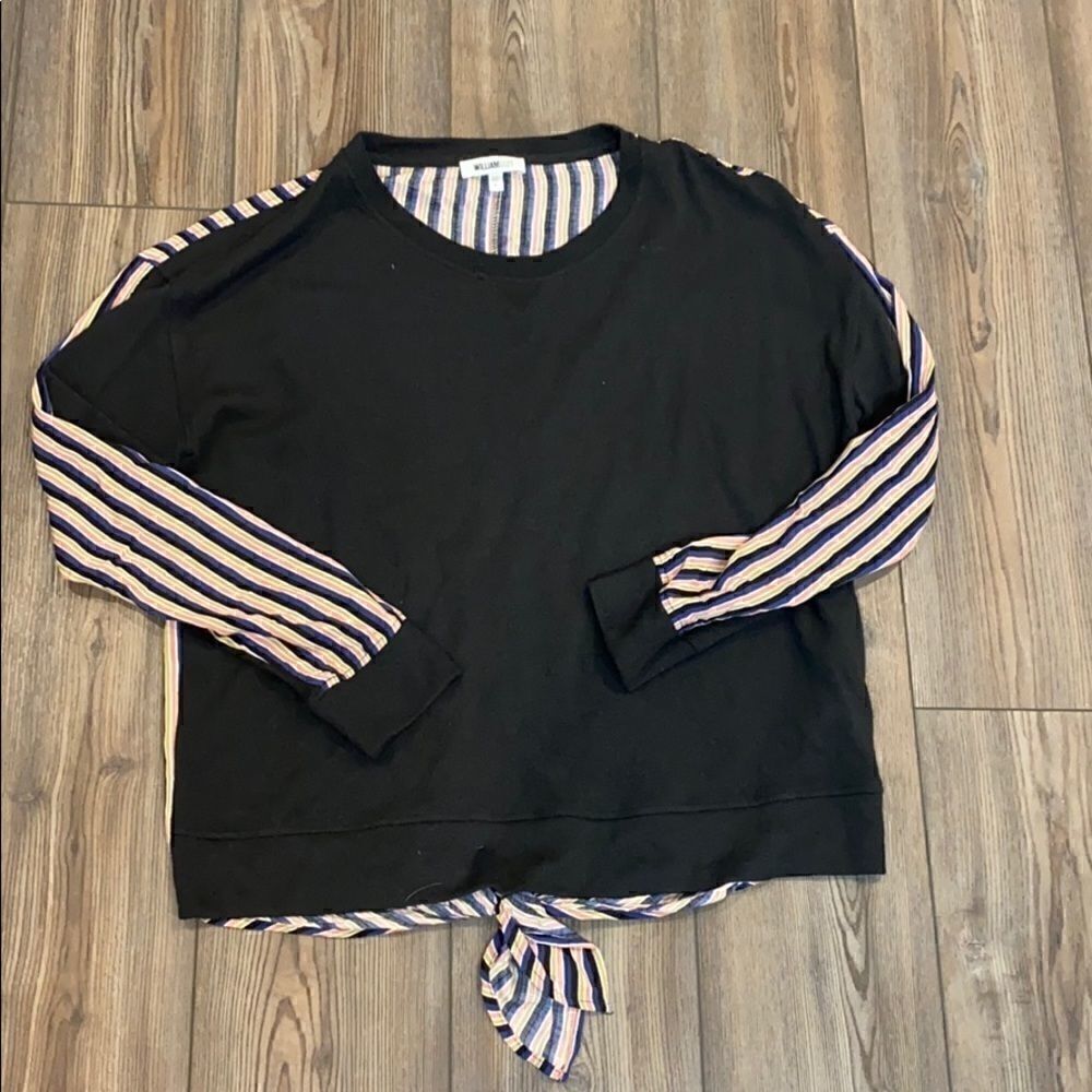 William Rast Sweater Blouse Back Tie Large